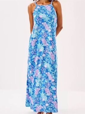 NWT Lilly Pulitzer XL KYLEIGH MAXI “Sunwashed Blue Sunbathers” ✨💲178